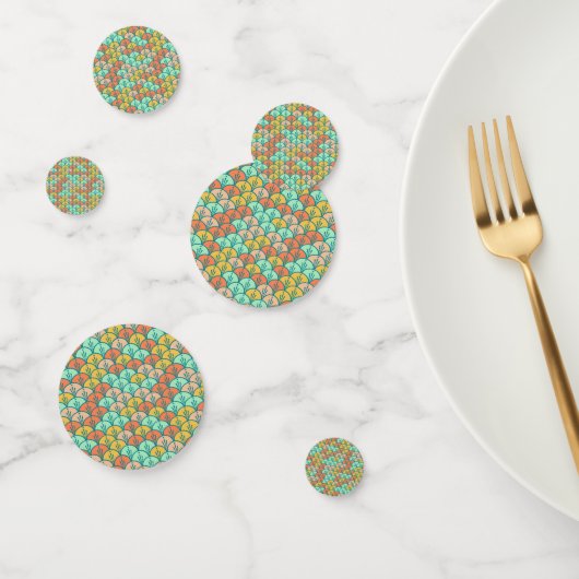 Colorful Modern Trendy Geometric Fish Scale Confetti (Groep)