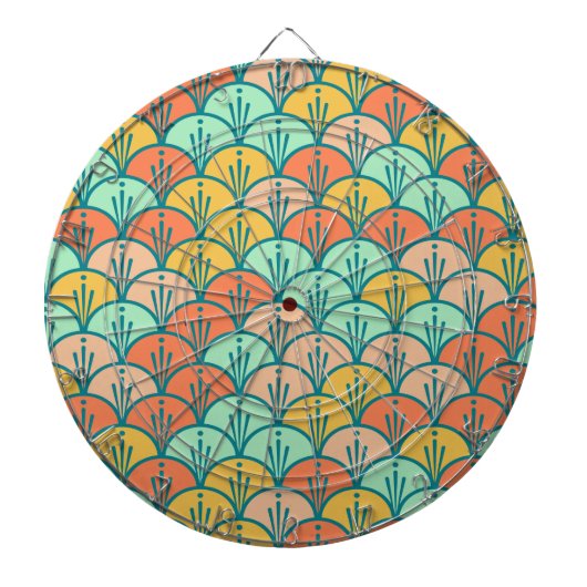 Colorful Modern Trendy Geometric Fish Scale Dartbord (Voorkant)
