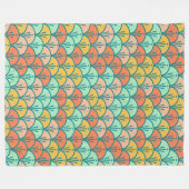 Colorful Modern Trendy Geometric Fish Scale Fleece Deken (Voorkant (Horizontaal))