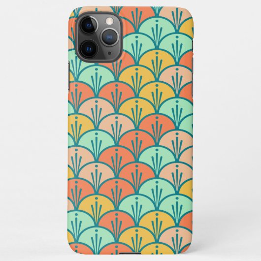Colorful Modern Trendy Geometric Fish Scale iPhone Hoesje (Achterkant)