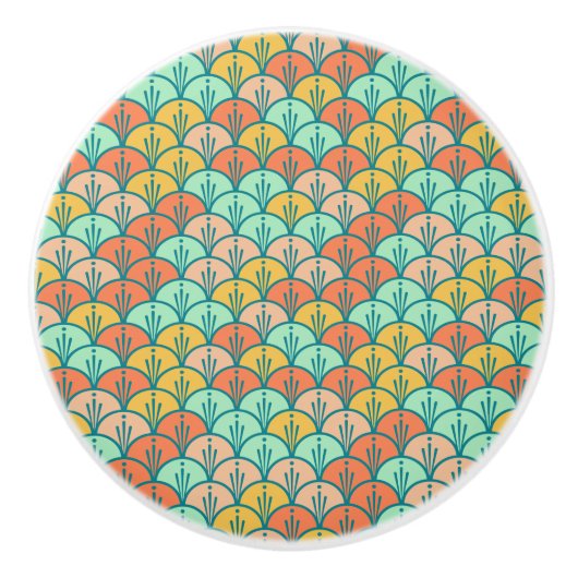 Colorful Modern Trendy Geometric Fish Scale Keramische Knop (Voorkant)