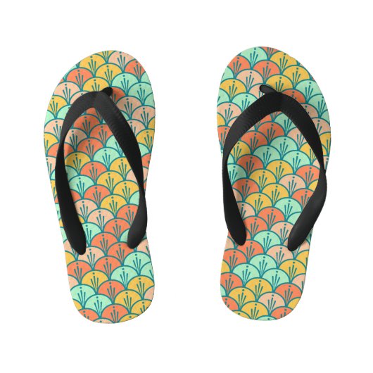 Colorful Modern Trendy Geometric Fish Scale Kinder Teenslippers (Voetbed)