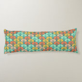 Colorful Modern Trendy Geometric Fish Scale Lichaamskussen (Achterkant)