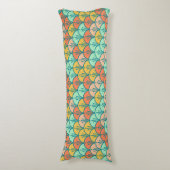 Colorful Modern Trendy Geometric Fish Scale Lichaamskussen (Voorkant Verticaal)