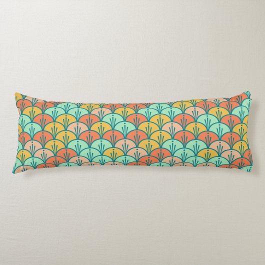 Colorful Modern Trendy Geometric Fish Scale Lichaamskussen (Voorkant)