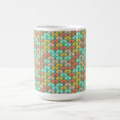 Colorful Modern Trendy Geometric Fish Scale Magische Mok (Midden)