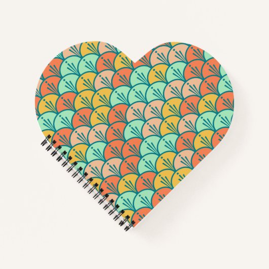 Colorful Modern Trendy Geometric Fish Scale Notitieboek (Voorkant)