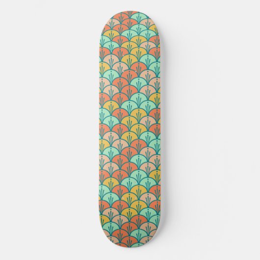 Colorful Modern Trendy Geometric Fish Scale Persoonlijk Skateboard (Voorkant)