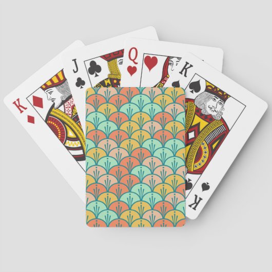 Colorful Modern Trendy Geometric Fish Scale Pokerkaarten (Achterkant)