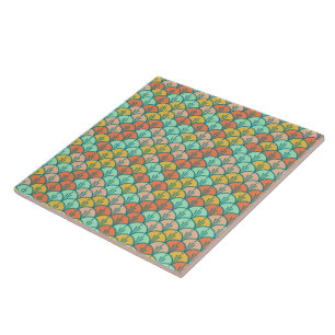 Colorful Modern Trendy Geometric Fish Scale Tegeltje