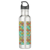 Colorful Modern Trendy Geometric Fish Scale Waterfles (Achterkant)