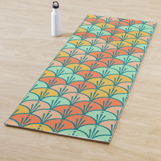 Colorful Modern Trendy Geometric Fish Scale Yogamat (In situ)