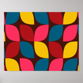 Colorful, modern, trendy, urban flower abstractie poster