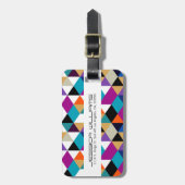 Colorful Modern Triangles Geometric Pattern Bagagelabel (Voorkant verticaal)