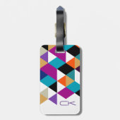 Colorful Modern Triangles Geometric Pattern Bagagelabel (Achterkant verticaal)