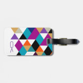 Colorful Modern Triangles Geometric Pattern Bagagelabel (Achterkant horizontaal)
