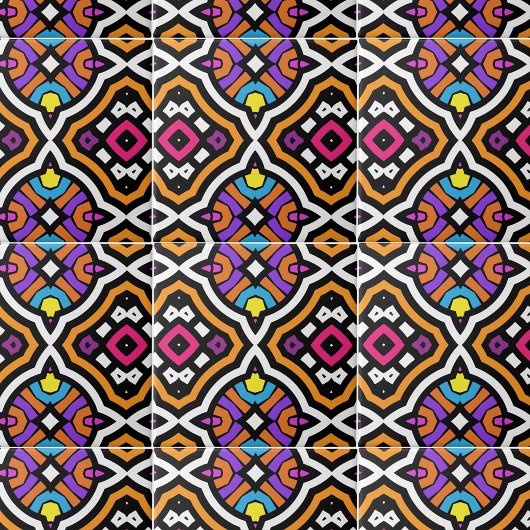 Colorful Modern Tribal Ethnical Pattern Tegeltje
