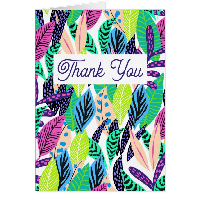 Colorful Modern Tropical Botanical Thank You (Voorkant)