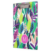 Colorful Modern Tropical Forest Leaves Monogram Klembord (Links)