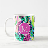 Colorful Modern Tropical Monogram Koffiemok (Links)