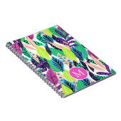 Colorful Modern Tropical Monogram Notitieboek (Rechterzijde)