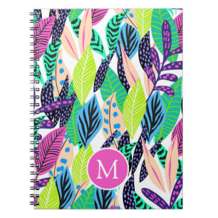 Colorful Modern Tropical Monogram Notitieboek