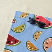 Colorful Modern Watermelonpatroonmonogram Strandlaken (In situ)