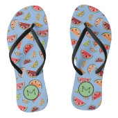 Colorful Modern Watermelonpatroonmonogram Teenslippers (Voetbed)