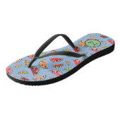 Colorful Modern Watermelonpatroonmonogram Teenslippers (Schuin)