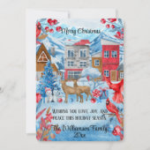 Colorful Modern Waterverf Scandi Town Kerstmis Feestdagenkaart (Voorkant)