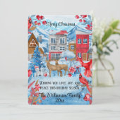 Colorful Modern Waterverf Scandi Town Kerstmis Feestdagenkaart (Staand voorkant)