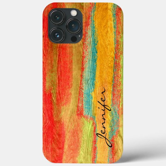 Colorful Modern Wood Grain Achtergrond Case-Mate iPhone Case (Achterkant)