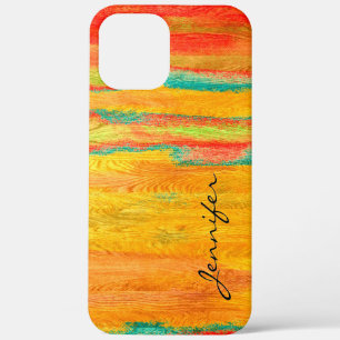 Colorful Modern Wood Grain Achtergrond Case-Mate iPhone Case