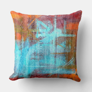 Colorful Modern Wood Grain Achtergrond Kussen