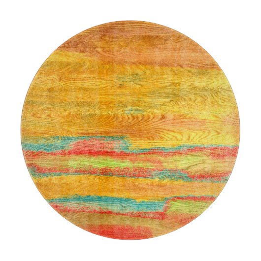 Colorful Modern Wood Grain Achtergrond Snijplank (Voorkant)