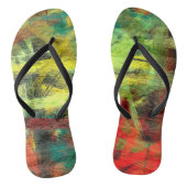 Colorful Modern Wood Grain Background #3 Teenslippers (Voetbed)