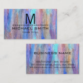 Colorful Modern Wood Grain Monogram #14 Visitekaartje (Voorkant / Achterkant)
