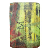 Colorful Modern Wood Grain Monogram #2 Badmat (Voorkant Verticaal)