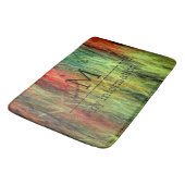 Colorful Modern Wood Grain Monogram #3 Badmat (Gekanteld)