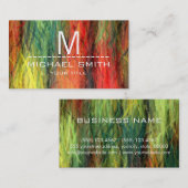 Colorful Modern Wood Grain Monogram #3 Visitekaartje (Voorkant / Achterkant)