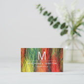 Colorful Modern Wood Grain Monogram #3 Visitekaartje (Staand voorkant)