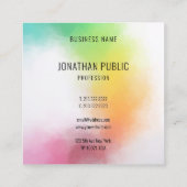Colorful Moderne Abstracte Art Elegant Sjabloon Vierkante Visitekaartje (Achterkant)