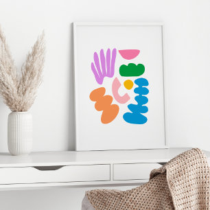Colorful Moderne Abstracte geometrische vormen Kun Poster