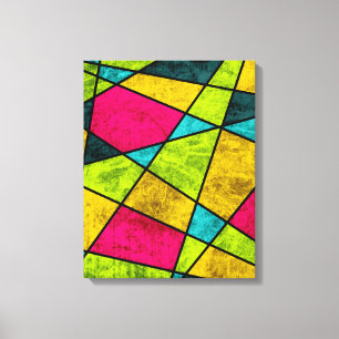 Colorful Moderne Abstracte geometrische vormen Neo Canvas Afdruk