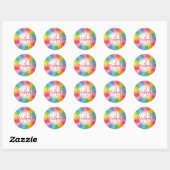Colorful Moderne Abstracte Monogram Sjabloon Aange Ronde Sticker (Vel)