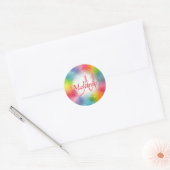 Colorful Moderne Abstracte Monogram Sjabloon Aange Ronde Sticker (Envelop)