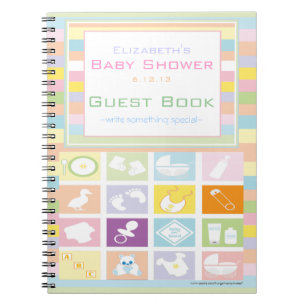 Colorful Moderne Baby shower Guest Book- Notitieboek