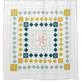 Colorful Moderne Geometric Medallion Art-ontwerp Douchegordijn (Voorkant)
