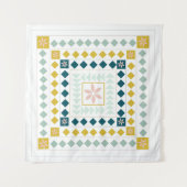 Colorful Moderne Geometric Medallion Art-ontwerp Wandkleed (Voorkant (horizontaal))