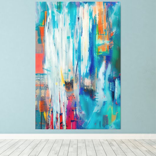 Colorful Moderne hedendaagse Abstracte kunst Canvas Afdruk (Insitu (Houten vloer))
